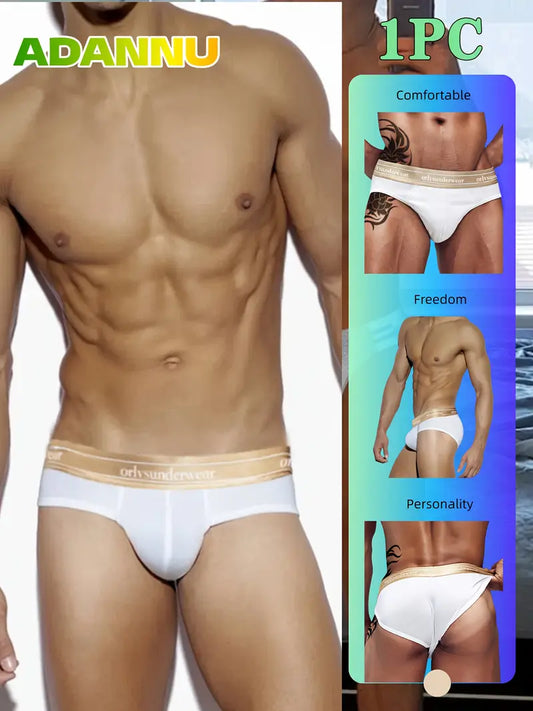 1pc Men's Triangle Underwear - High-Elasticity Breathable Athletic Briefs